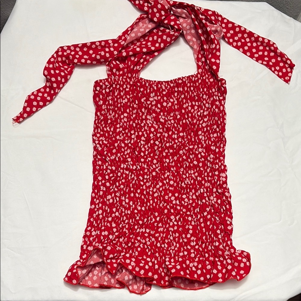Red Floral Halter Top